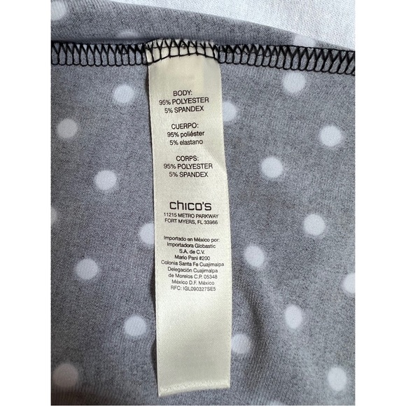 Chico’s Black and White Polka Dot Cold Shoulder Dress - Picture 6 of 6